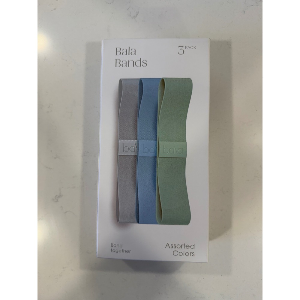 Bala Bands 3 Pack Resistance Bands Set Lite Medium Heavy Assorted Colors NEW